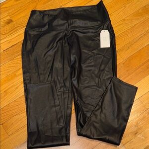 Time and Tru Shiny Black Leggings